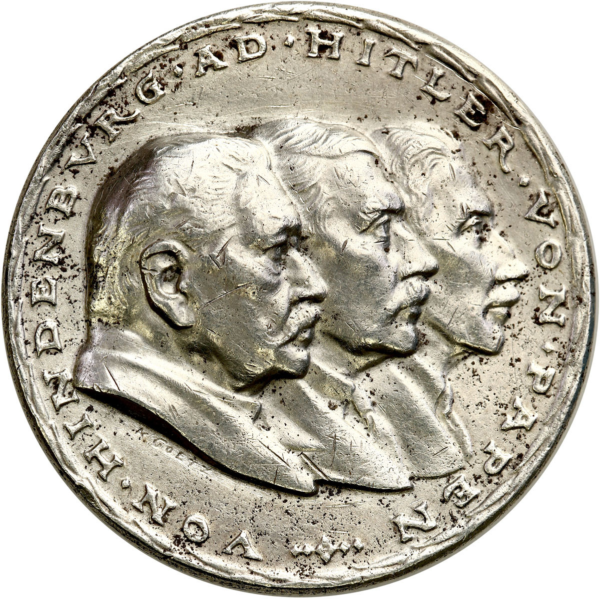 Niemcy, III Rzesza. Medal 1933 Hitler i Hindenburg SREBRO